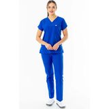 Terikoton Yarasa Kol Doktor Hemşire Forması Alt Üst Takım Saks Mavisi (TYRS00012)
