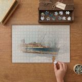 Terk Edilen Gemi Tasarımı 240 Parça Ahşap Puzzle Ahşap Kutuda MP01031