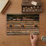 Terk Edilmiş Ahşap Ev Tasarımı 240 Parça Ahşap Puzzle Ahşap Kutuda MP01197