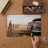 Terk Edilmiş Nostaljik Arabalar Tasarımı 240 Parça Ahşap Puzzle Ahşap Kutuda MP10491