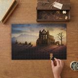 Terk Edilmiş Şato Tasarımı 240 Parça Ahşap Puzzle Ahşap Kutuda MP05278