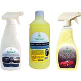 Terlans Lastik Parlatıcı Jel - Torpido Parlatma Sütü - Susuz Yıkama Hızlı Cila 3 X 500 Ml + Uygulama Süngeri Ve Mikrofiber Bez