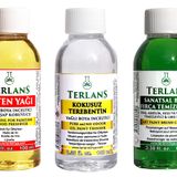 Terlans Yağlı Boya Seti Yardımcı Malzemeler 3x100ml Boya Fırça Temizleyici - Kokusuz Terebentin - Keten Yağı