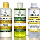 Terlans Yağlı Boya Seti Yardımcı Malzemeler Terebentin - Vernik - Boya Temizleyici 3 x 250 ml