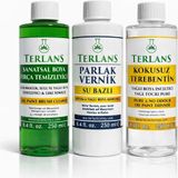 TerlanS Yağlı Boya Yardımcı Malzemeler Kokusuz Terebentin Vernik Fırça Temizleyici 3 x 250 ml