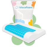 Terletmeyen Boyun Destekli Ortopedik Yastık Jelli Visco Yastık - 57x37x10-7cm