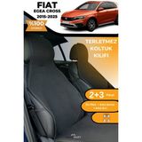 Terletmez Oto Koltuk Koruyucu Kılıf %100 Pamuk 5 Li Tam Set Siyah Fiat Egea Cross