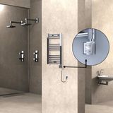 Terma Haiti Elektrikli Havlupan 400X700 Düz Krom (Ktx3 Termostat) 200 Watt Spiral Kablolu - 40 x 70