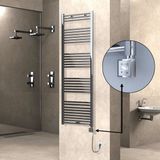 Terma Haiti Elektrikli Havlupan 600X1800 Düz Krom (Ktx3 Termostat) 600 Watt Spiral Kablolu - 60 x 180
