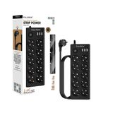 Termal Akım Korumalı, 10'lu Priz Soketi, Isıya Dayanıklı Yapı, 10x Priz, 3x Usb, 1x Type-C Girişi, Çocuk Korumalı Çoğaltıcı, 2 Metre Uzatma Kablosu (16A/3680W)