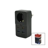 TERMAL AKIM KORUMALI 1XPRİZ 2X USB 2X TYPE-C DUVAR TİPİ PRİZ SİYAH 10A - 2500W-Findit