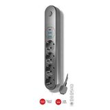 Termal Akım Korumalı USB ve Type-C 2.1A Şarj Çıkışlı 10A 2500W 4'lü Uzatma Grup Priz Siyah 2 M 3402