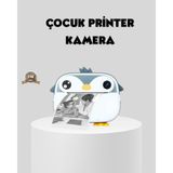 Termal Baskı Çocuk Kamerası Hd Çekim USB Şarjlı Eğitici Oyuncak - Ahşap