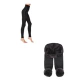 Termal Kadın Siyah Içi Polar Esnek Tayt ve Peluş Tayt set İki parça, siyah 10, XL
