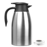 Termal Kahve Sürahi 75 oz / 2 L Yalıtımlı Paslanmaz Çelik, Kahve Sürahi Çift Duvarlı Vakumlu Bardak - Sıcak İçecek Dispenseri/Su, Çay - 12/24 Saat Sıcak/Soğuk Tutun (Gümüş)
