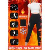 Termal Kışlık Kadın Siyah Thermal Içi Polarlı Şardonlu Termal Tayt Çorap