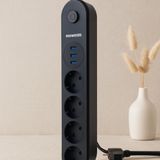 Termal Korumalı Anahtarlı 4'lü Uzatma Kablosu 3 USB 2 M - Renkli