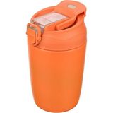 Termal Matara, Paslanmaz ÇELIK,%100 Sızdırmaz, Çift Katmanlı Kahve Çay Bardağı, Termos Bardak 350 ml (Turuncu) - -- - 000-Siyah