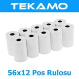 Termal Pos Yazarkasa Rulosu 56X12 10 Adet 1 Paket