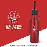 Termal Şişe - 500Ml - Kırmızı Renk - Paslanmaz Çelik - Çift Katmanlı - 12 Saat 24 Saat Soğuk Tutar - Hava Geçirmez Vidalı Kapak Özelliği
