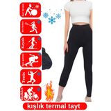 Termal Siyah Kadın Içi Peluş Lu Kışlık Termal Tayt