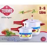 Termo 3 - 6 Litre 2li Düdüklü Tencere TEK KAPAKLI %100 Alüminyum Pres Baskı Bordo