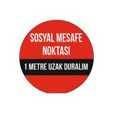 Termofom Sosyal Mesafe Uyarı Etiketleri (40x40 cm) - 40 x 40 cm
