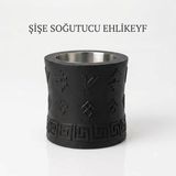 Termojelli Şişe Soğutucu, Kilim Desenli Siyah,şarap Rakı Viski
