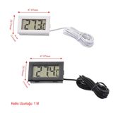 Termometre Mini Dijital Isı Ölçer -50C +110C Buzd. Akv. Oda
