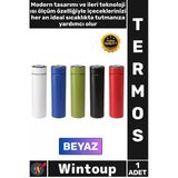 #Termos Akıllı Isı Ölçer Çelik 500Ml Sızdırmaz Sıcak Soğuk Koruyucu Dijital Göstergeli Termos Beyaz