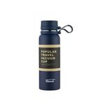 Termos Bardak Büyük Kapasiteli Taşınabilir Spor Paslanmaz Çelik Su Şişesi 0.65ml (Lacivert)