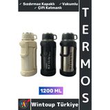 #Termos Gündelik Ofis Kamp Outdoor Piknik Sızdırmaz Kapaklı Çift Katmanlı Vakumlu Mug Termos 1200 Ml