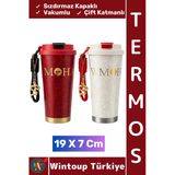 #Termos Kamp Outdoor Piknik Gündelik Sızdırmaz Kapaklı Çift Katmanlı Vakumlu Termos Bardak 19 X 7 Cm