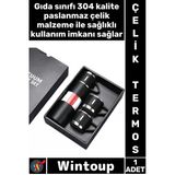#Termos Sızdırmaz Isı Korumalı Vakumlu Paslanmaz Outdoor Piknik Seyahat Seti 3 Bardaklı Çelik Termos