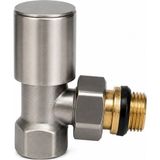 Termovan Radyatör Havlupan Vanası Köşe Tip 1/2'' Inox (Mat Krom )