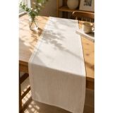 Terra Premium Keten Görünümlü Bej Runner 40x140 cm