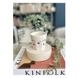 terraco ceramic El Yapımı Seramik Gül Kurusu Kalpli Double Espresso Fincanı Kupa