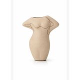 Terracotta Gövde Şekilli Dekoratif Vazo Kahverengi Toprak Modern Salon Konsol Bohem Ev Dekoru 16 Cm