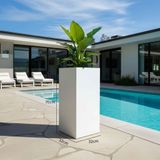 Terraguard Demonte Dikey Metal Saksı - 70X32X32CM Paslanmaz - Beyaz