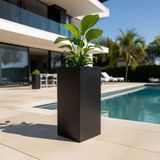 TerraGuard Demonte Dikey Metal Saksı 70x32x32cm Paslanmaz Büyük Saksı İç ve Dış Mekan (Siyah)