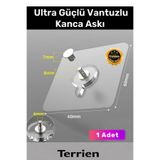 Terrien #BanyoAskısı Süper Güçlü Yapışkan Kanca İz Bırakmaz Paslanmaz Çelik Ultra Güçlü Vantuzlu Askı 1 Adet