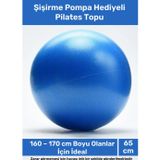 Terrien Deluxe Seri Pilates Yoga Egzersiz Topu 65 Cm Pompa Hediyeli Fitilli Kalın Yüksek Kalite Dayanıklı