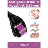 Terrien Derma Roller Titanyum Uçlu 540 Iğneli Cilt Bakım Vücut Yenileme Masaj Aleti 0,50 mm - Tek Ebat