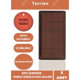 Terrien Home Serisi Bpa İçermez Esnek Yüksek Isıya Dayanıklı Silikon 2 Adet Dubai Çikolata Kalıbı