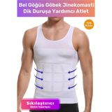 Terrien Premium Seri Korseli Erkek Beyaz Atlet Ekstra Toparlayıcı Inceltici Etkili Dik Duruşa Yardımcı