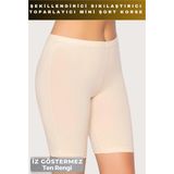 Terrien Premium Seri Özel Şekillendirici Sıkılaştırıcı Iz Yapmaz Toparlayıcı Inceltici Mini Şort Kadın Korse - Ten - L/XL