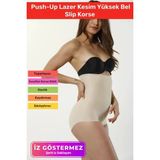 Terrien Premium Seri Özel Şekillendirici Sıkılaştırıcı Iz Yapmaz Toparlayıcı Inceltici Yüksek Bel Slip Korse - Ten - S/M