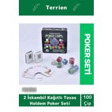 Terrien Profesyonel Blackjack 100 Poker Çipli 2 İskambil Kağıtlı Texas Holdem Casino Metal Poker Oyunu Seti