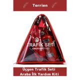 Terrien Profesyonel Kit Muayene 8690377801869 Tse Belgeli Tüvtürk Uyumlu Üçgen Trafik Seti Bez Çantalı Karayollarına Uygun Araba Ilk Yardım Üçgen