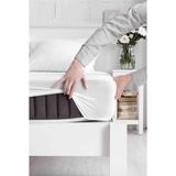Terry Pamuklu Sıvı Su Geçirmez Fitted Full Kenar Tek Çift Kişilik Çocuk Yatak Koruyucu Sessiz Alez - Beyaz - 70 x 140 cm